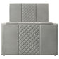 Tara 61-inch Upholstered Queen Panel TV Bed Grey
