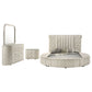 Sonya 4-piece Upholstered Eastern King Bedroom Set Ivory - Discount Furniture Connection