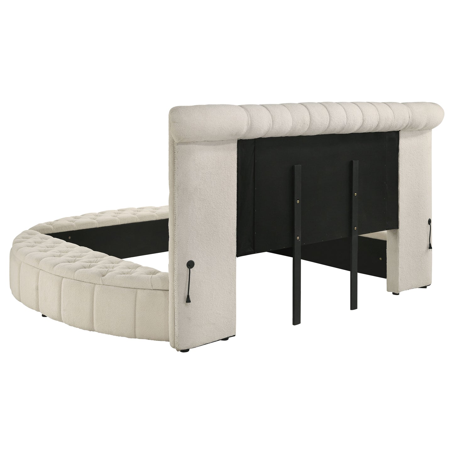 Sonya 4-piece Upholstered Eastern King Bedroom Set Ivory - Discount Furniture Connection