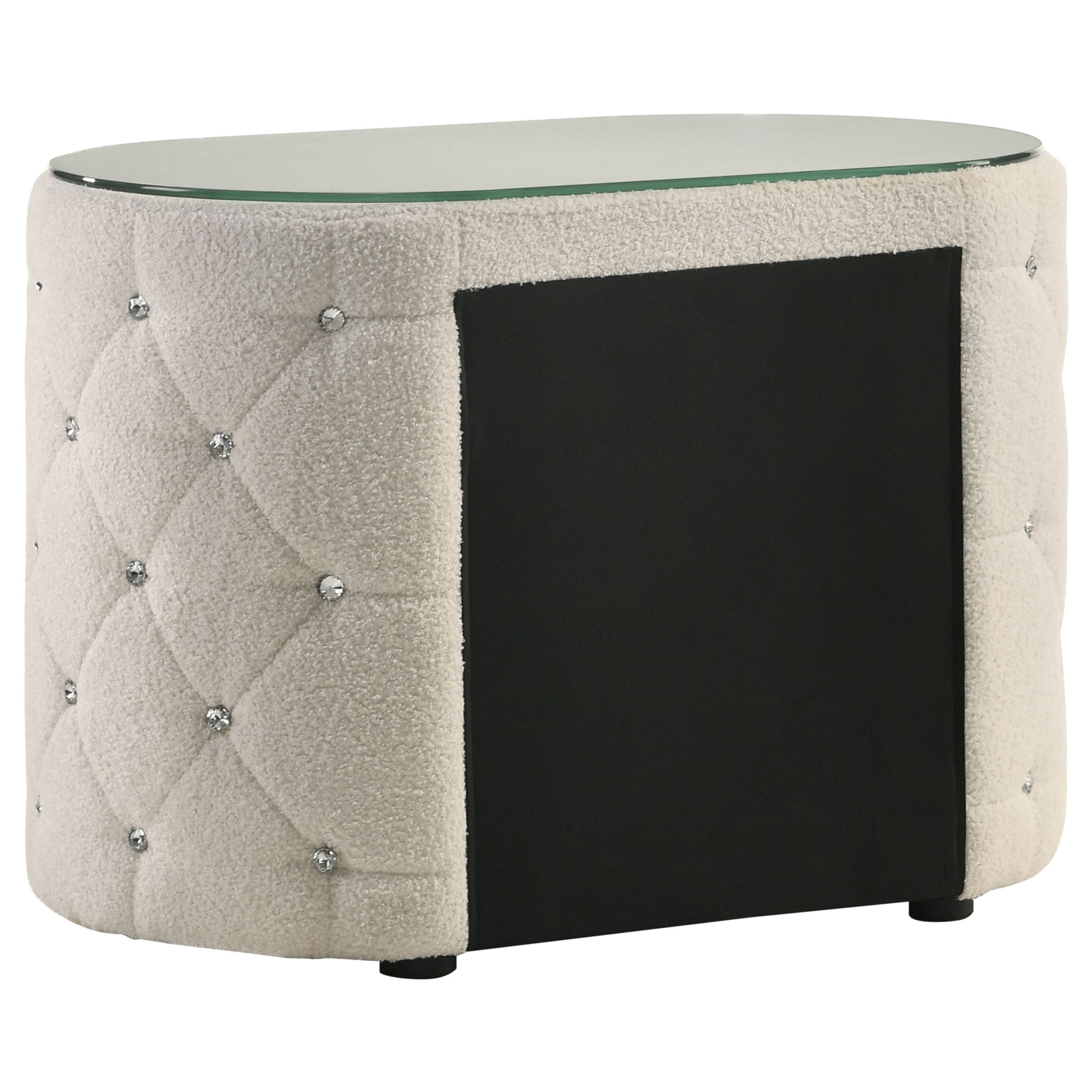 Sonya 4-piece Upholstered Eastern King Bedroom Set Ivory - Discount Furniture Connection