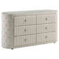 Sonya 4-piece Upholstered Eastern King Bedroom Set Ivory - Discount Furniture Connection