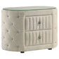 Sonya 4-piece Upholstered Eastern King Bedroom Set Ivory - Discount Furniture Connection
