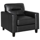Scotland 3-piece Faux Leather Upholstered Sofa Set Black