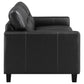 Scotland Faux Leather Upholstered Track Arm Loveseat Black