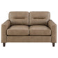 Scotland 2-piece Faux Leather Upholstered Sofa Set Brown