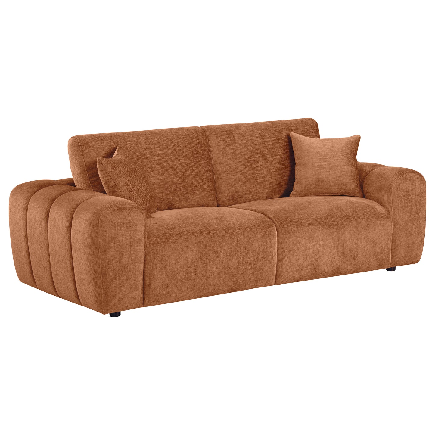 Burnett 2-piece Chenille Upholstered Sofa Set Burnt Orange - Discount Furniture Connection
