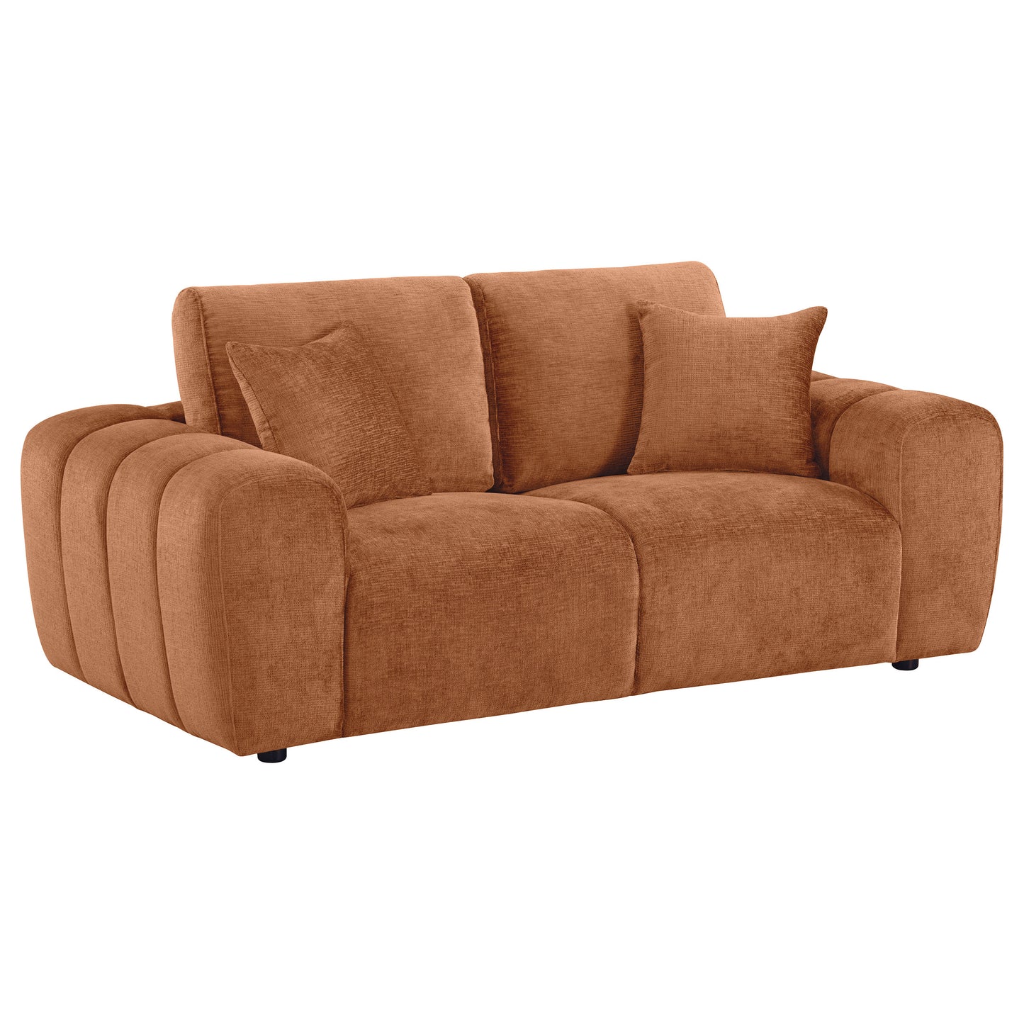 Burnett 2-piece Chenille Upholstered Sofa Set Burnt Orange - Discount Furniture Connection