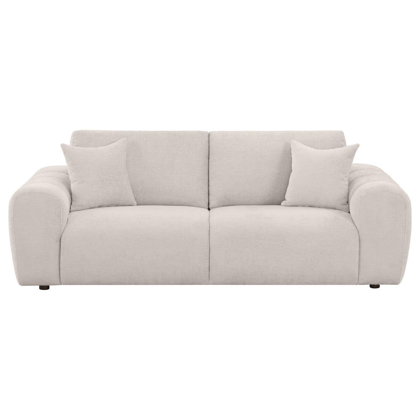 Burnett Chenille Upholstered Wide Arm Sofa Ivory