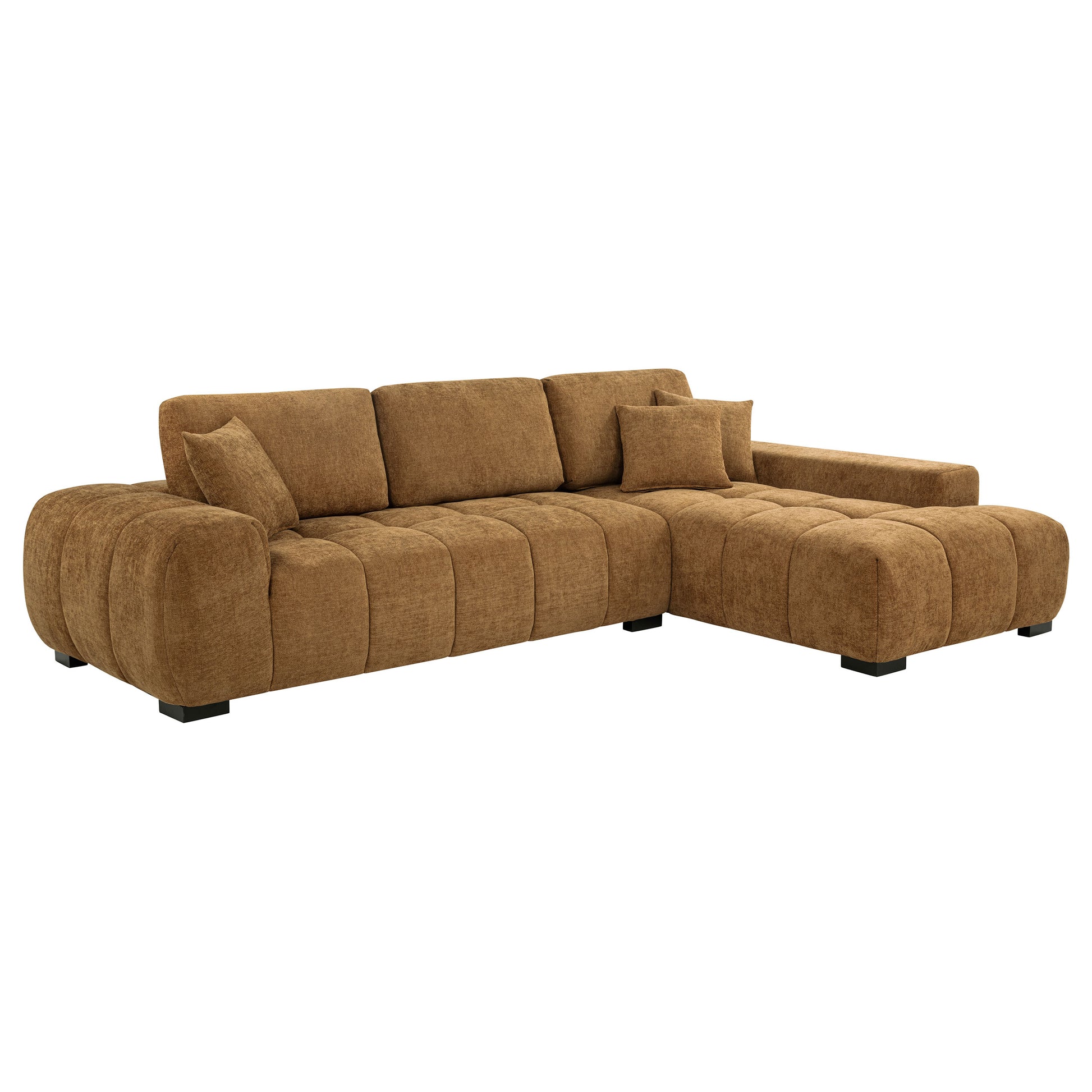 Octavia Upholstered Sectional Chaise Sofa Amber - Discount Furniture Connection