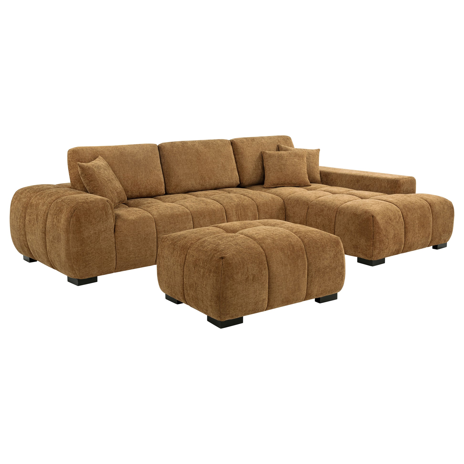 Octavia Upholstered Sectional Chaise Sofa Amber - Discount Furniture Connection