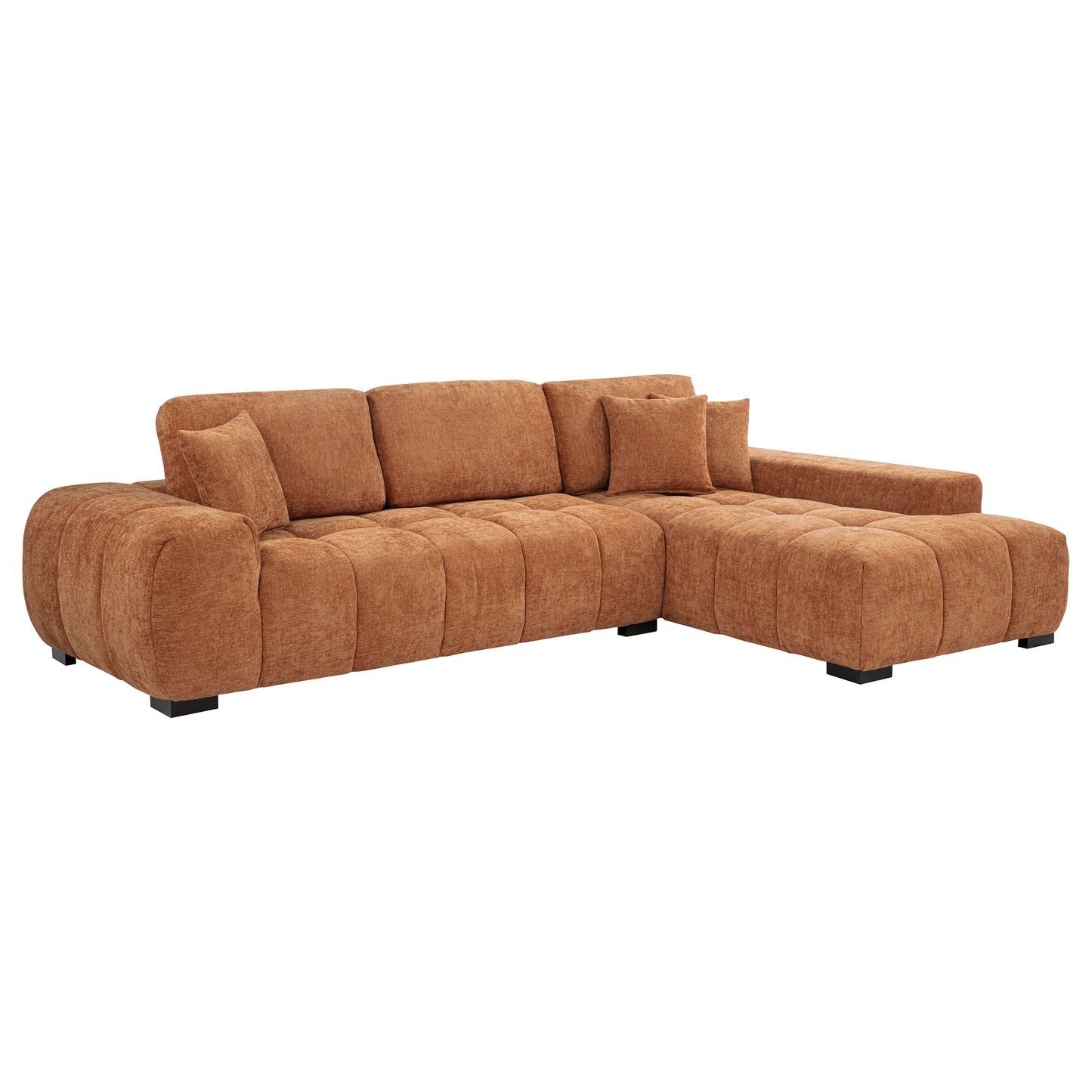 Octavia Upholstered Sectional Chaise Sofa Orange - Discount Furniture Connection