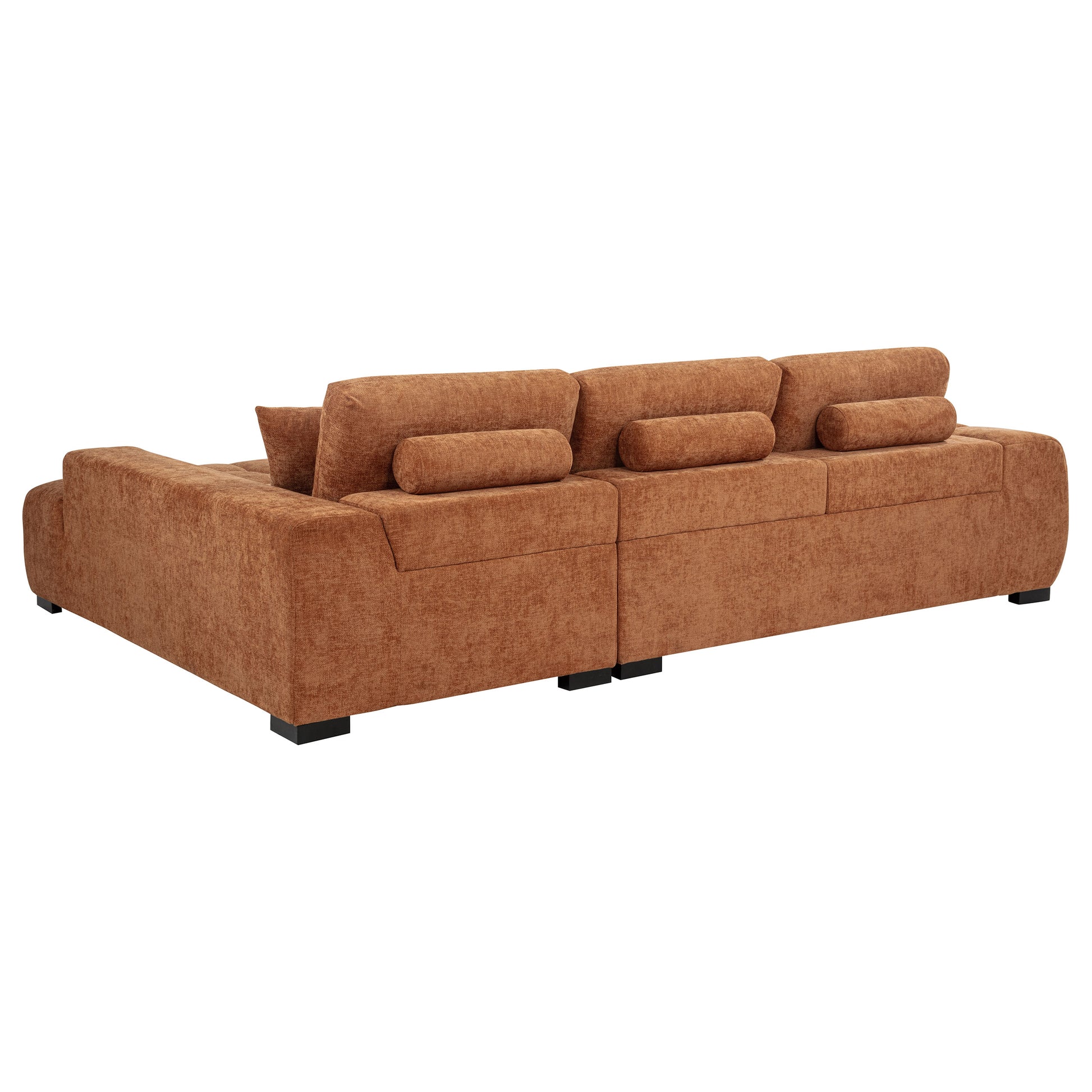 Octavia Upholstered Sectional Chaise Sofa Orange - Discount Furniture Connection