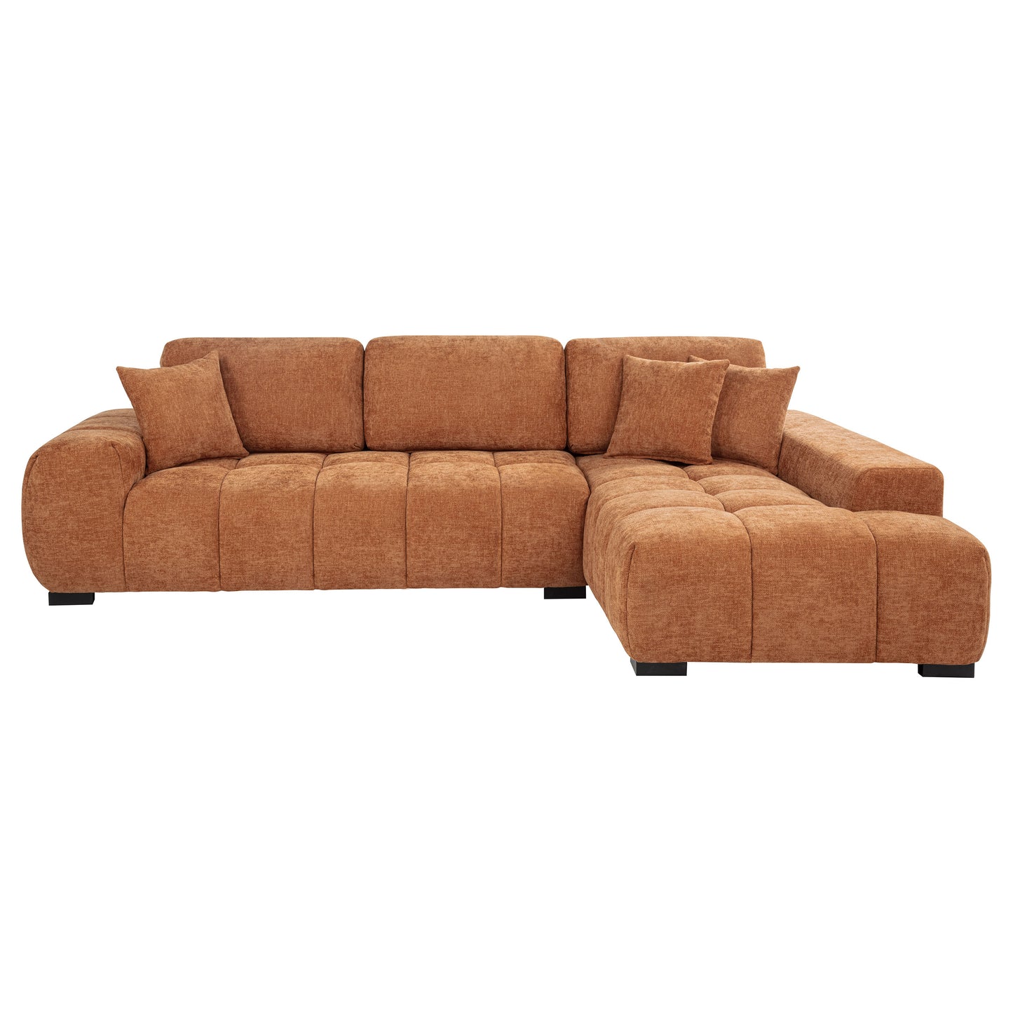 Octavia Upholstered Sectional Chaise Sofa Orange - Discount Furniture Connection