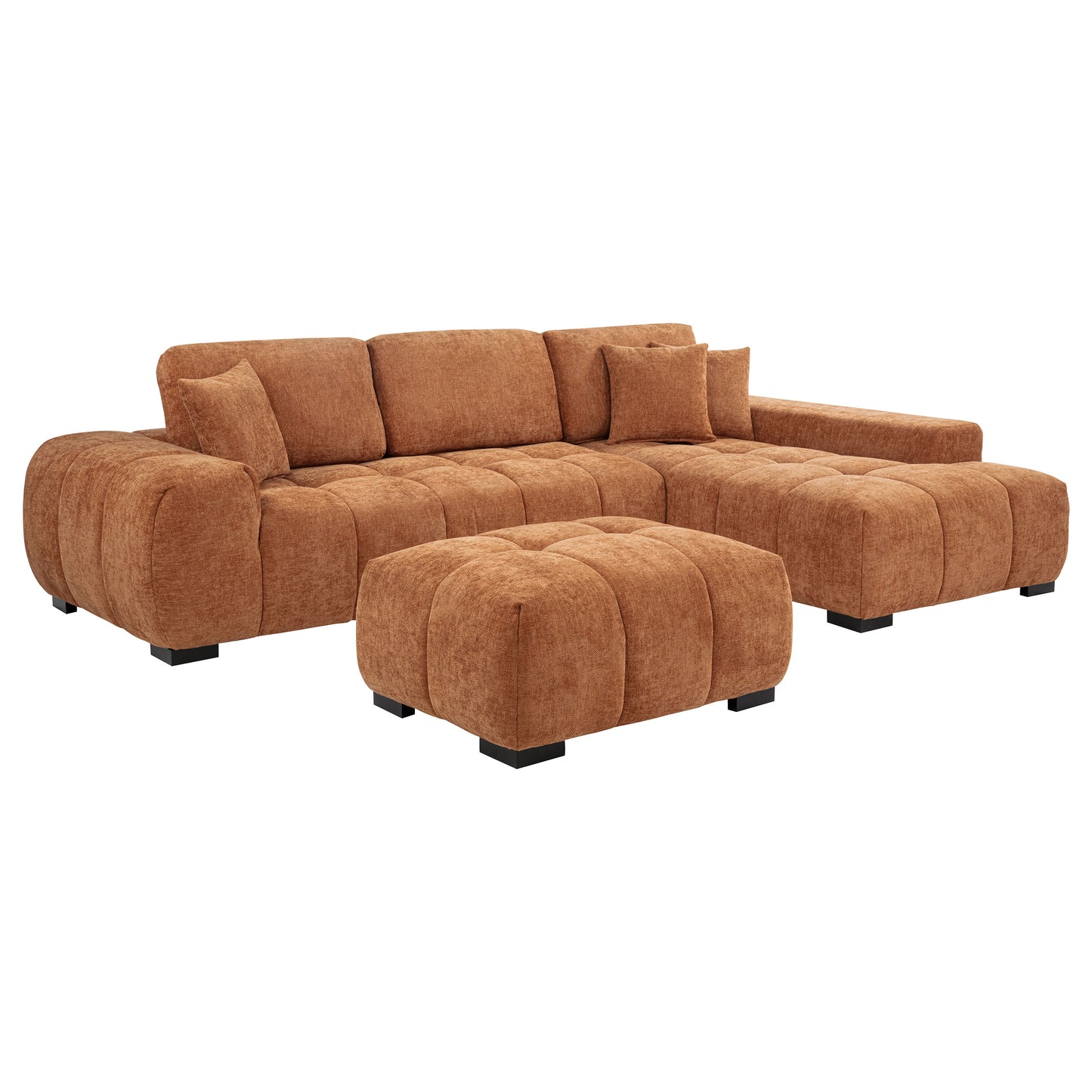 Octavia Upholstered Rectangular Ottoman Orange - Discount Furniture Connection
