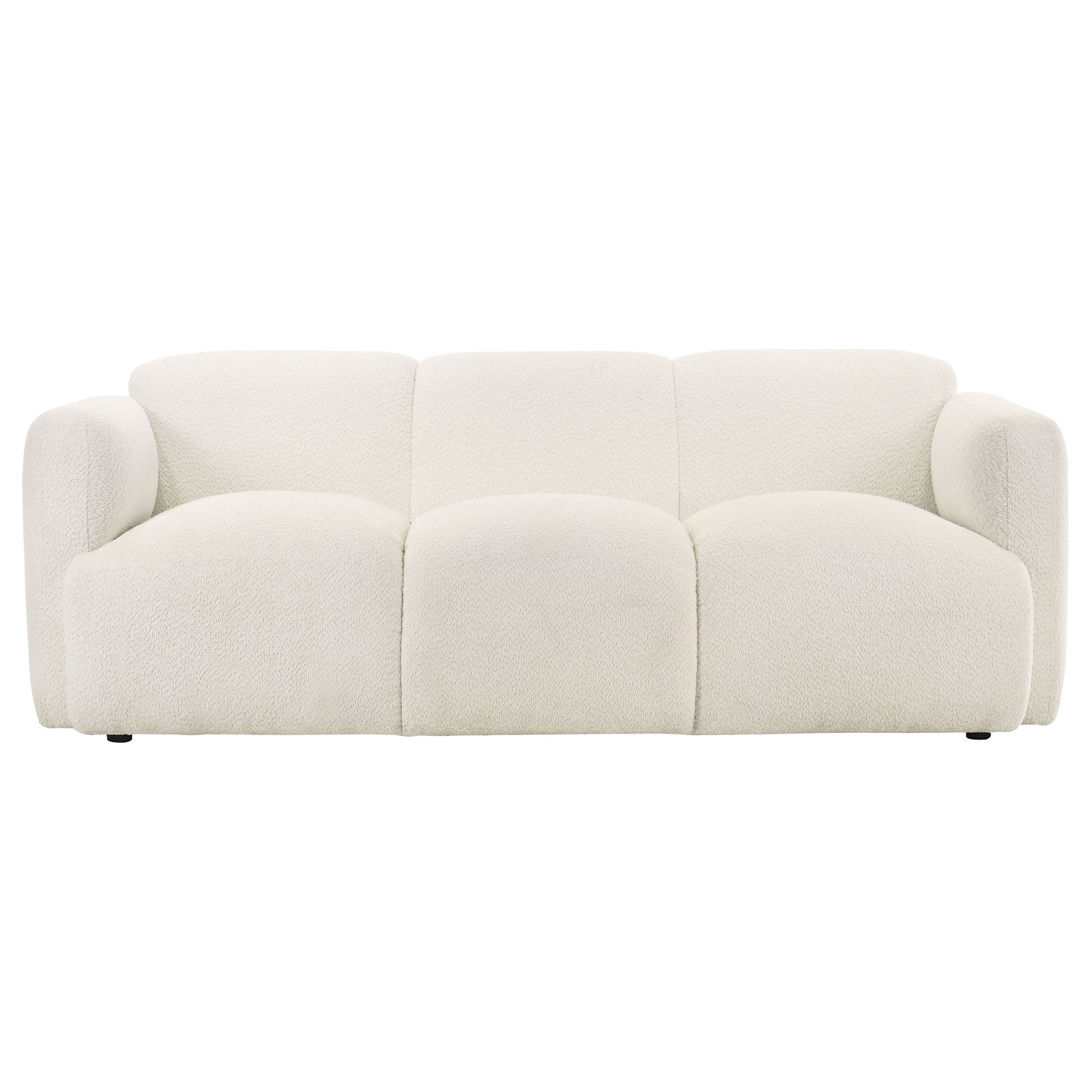 Dorset Fabric Upholstered Round Track Arm Sofa White - Discount Furniture Connection