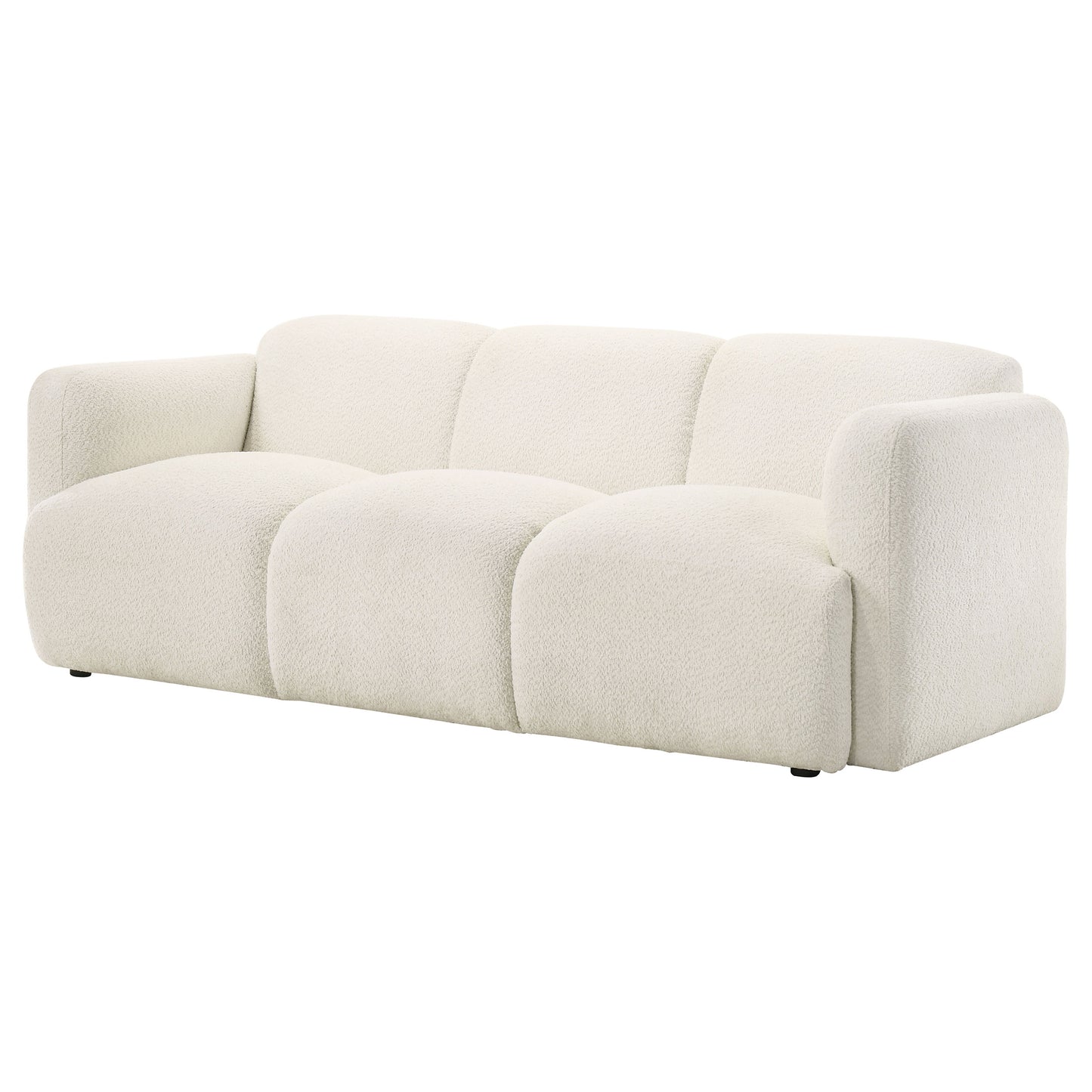 Dorset Fabric Upholstered Round Track Arm Sofa White - Discount Furniture Connection