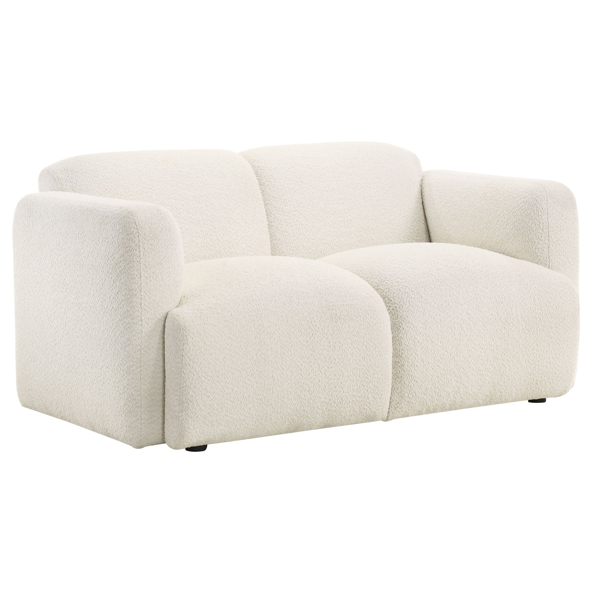 Dorset Fabric Upholstered Round Track Arm Loveseat White - Discount Furniture Connection
