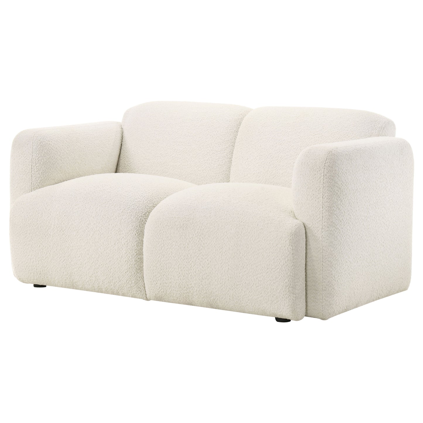 Dorset Fabric Upholstered Round Track Arm Loveseat White - Discount Furniture Connection