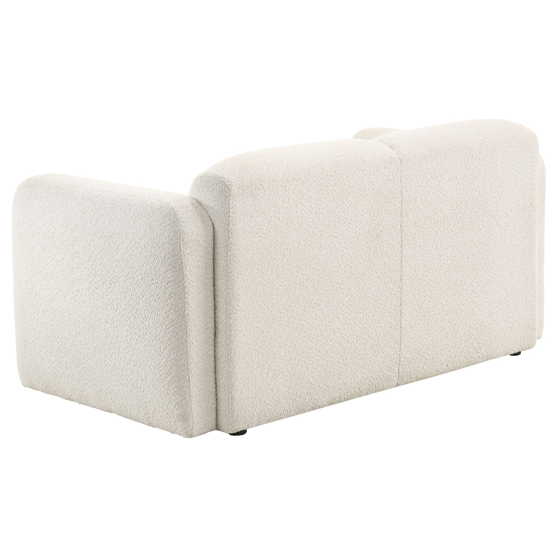 Dorset Fabric Upholstered Round Track Arm Loveseat White - Discount Furniture Connection