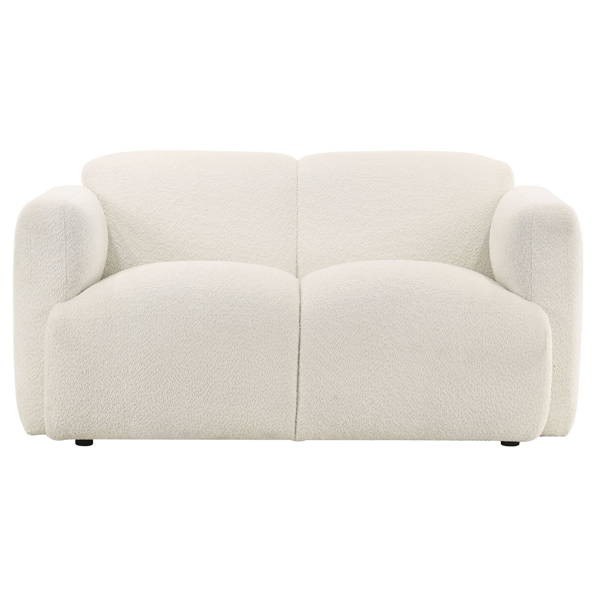 Dorset Fabric Upholstered Round Track Arm Loveseat White - Discount Furniture Connection