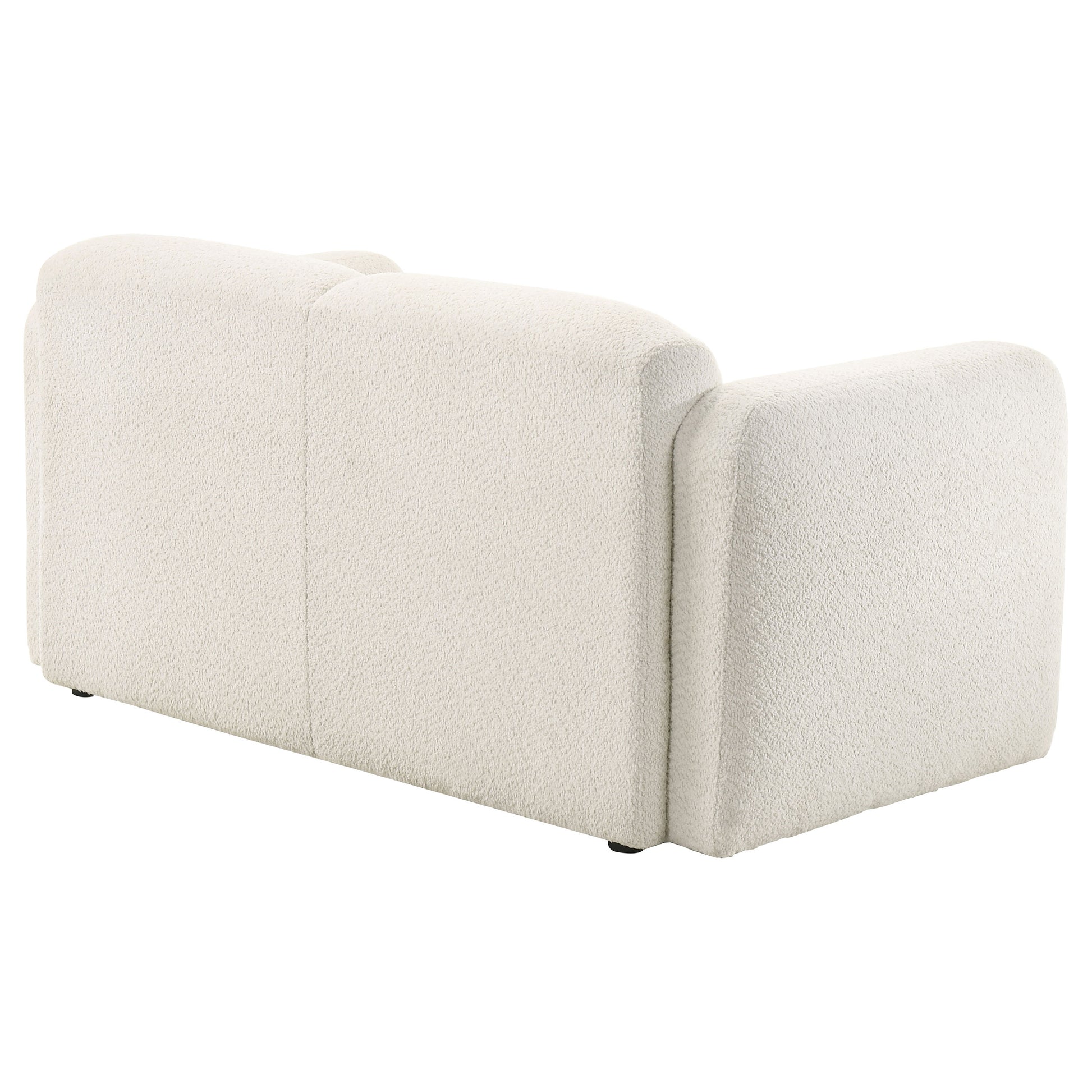 Dorset Fabric Upholstered Round Track Arm Loveseat White - Discount Furniture Connection