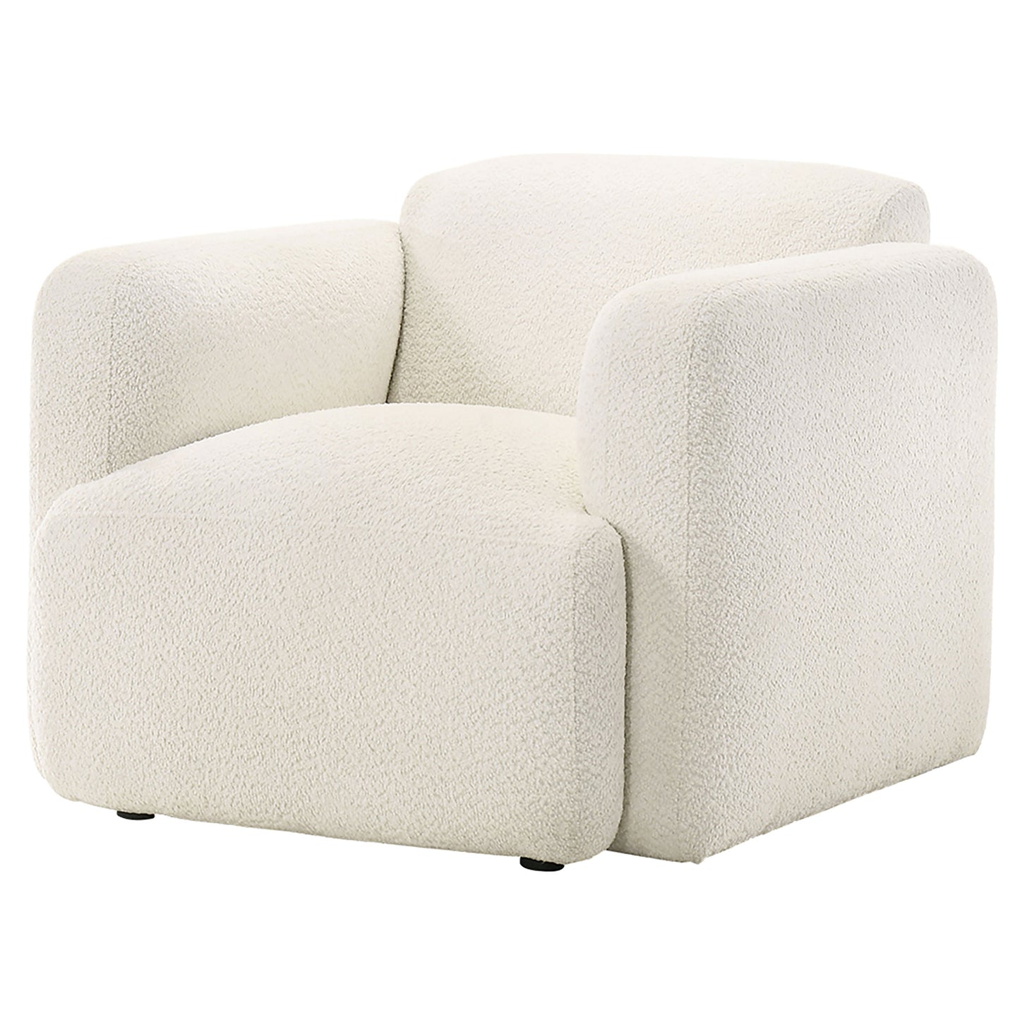 Dorset Fabric Upholstered Round Track Arm Accent Chair White - Discount Furniture Connection