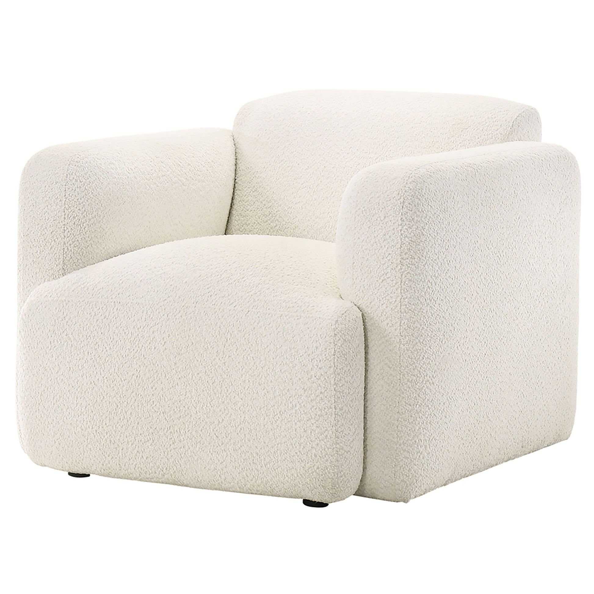 Dorset Fabric Upholstered Round Track Arm Accent Chair White - Discount Furniture Connection