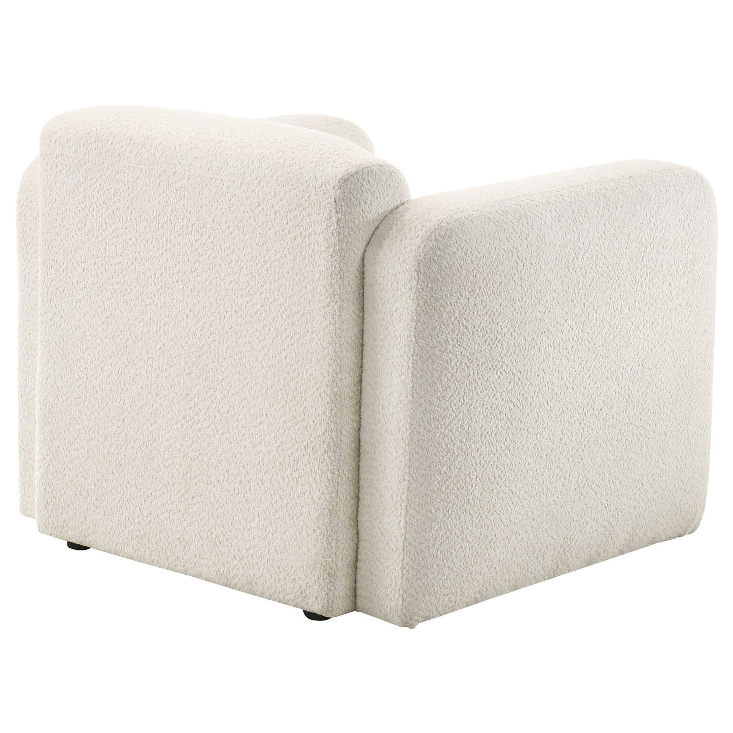 Dorset Fabric Upholstered Round Track Arm Accent Chair White - Discount Furniture Connection
