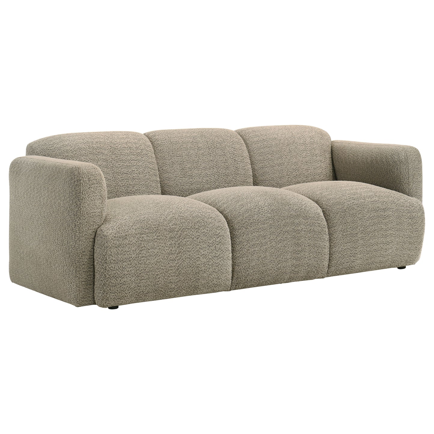 Dorset Fabric Upholstered Round Track Arm Sofa Brown - Discount Furniture Connection