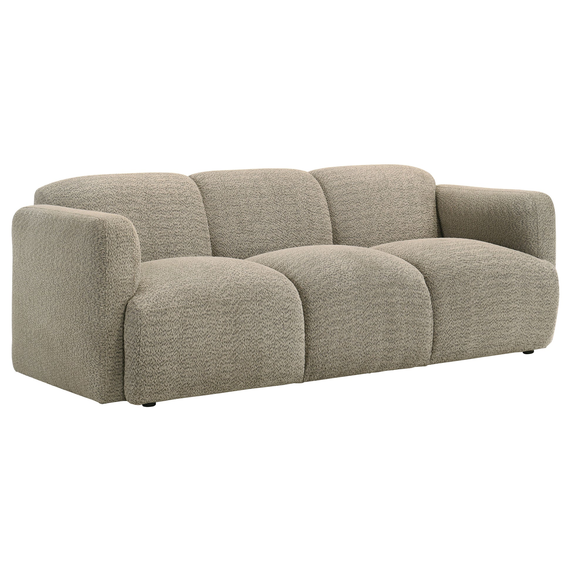 Dorset Fabric Upholstered Round Track Arm Sofa Brown - Discount Furniture Connection