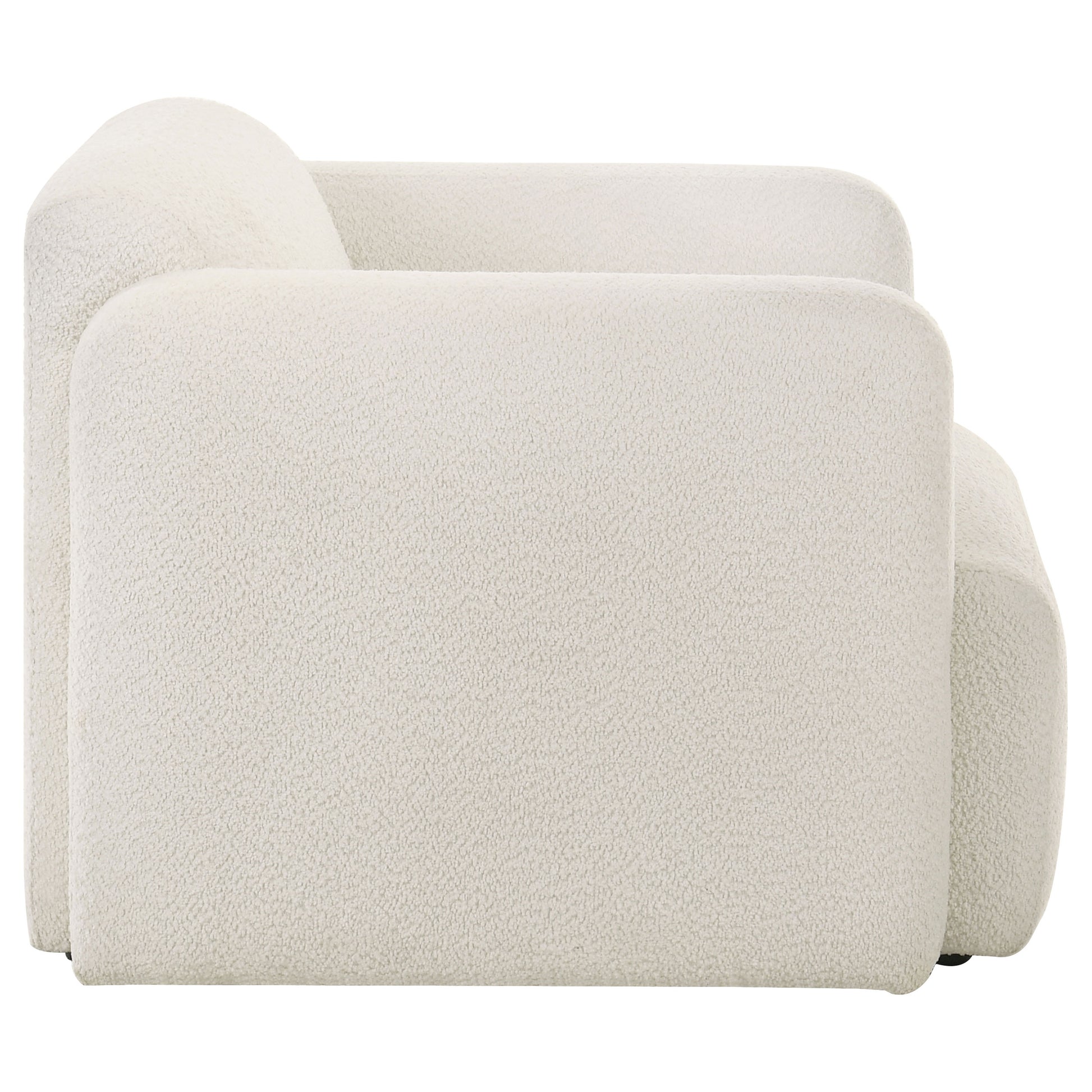 Dorset Fabric Upholstered Round Track Arm Accent Chair White - Discount Furniture Connection