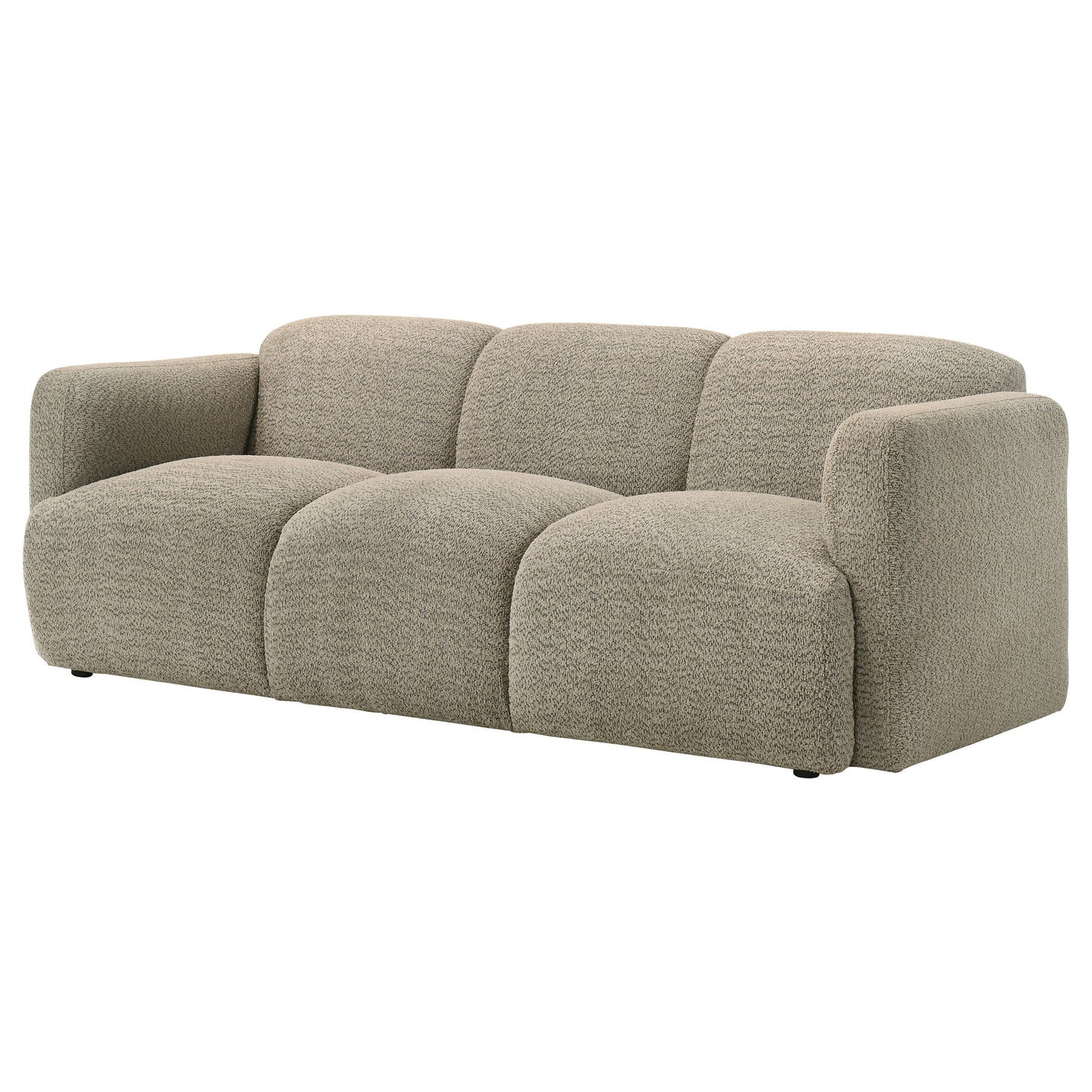 Dorset Fabric Upholstered Round Track Arm Sofa Brown - Discount Furniture Connection