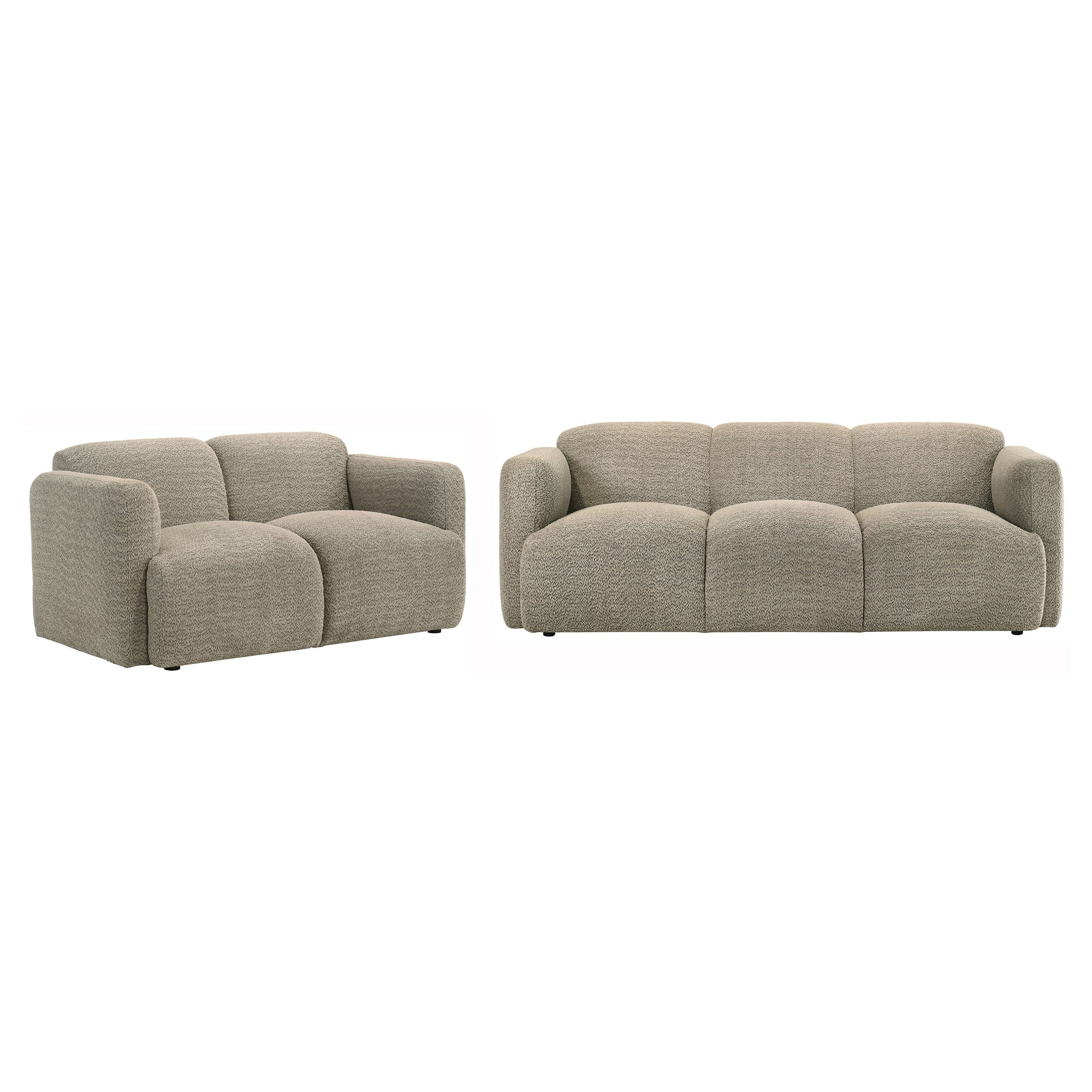 Dorset 2-piece Upholstered Round Track Arm Sofa Set Brown - Discount Furniture Connection