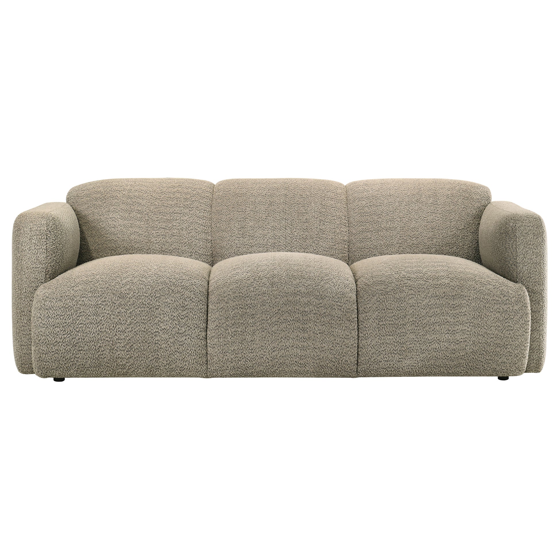 Dorset Fabric Upholstered Round Track Arm Sofa Brown - Discount Furniture Connection