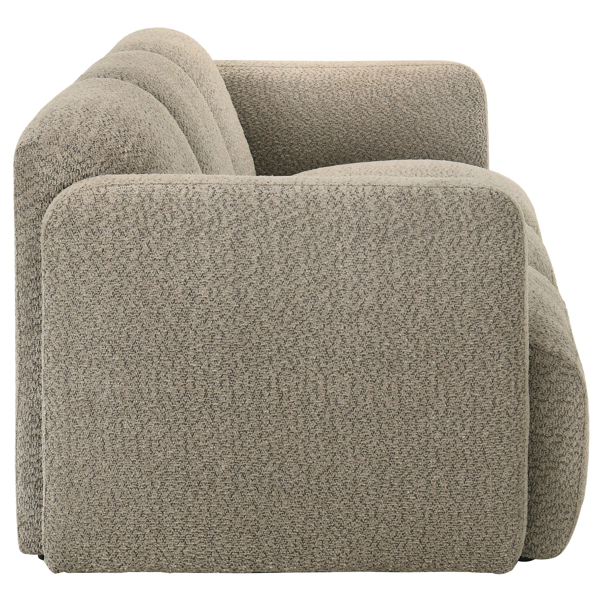 Dorset Fabric Upholstered Round Track Arm Sofa Brown - Discount Furniture Connection