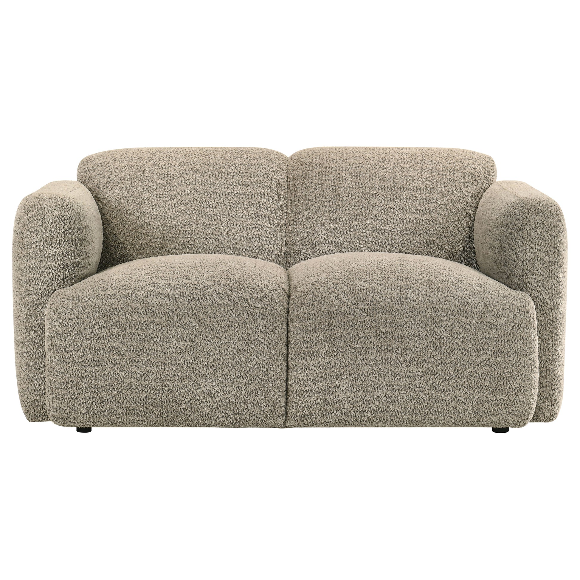 Dorset 2-piece Upholstered Round Track Arm Sofa Set Brown - Discount Furniture Connection
