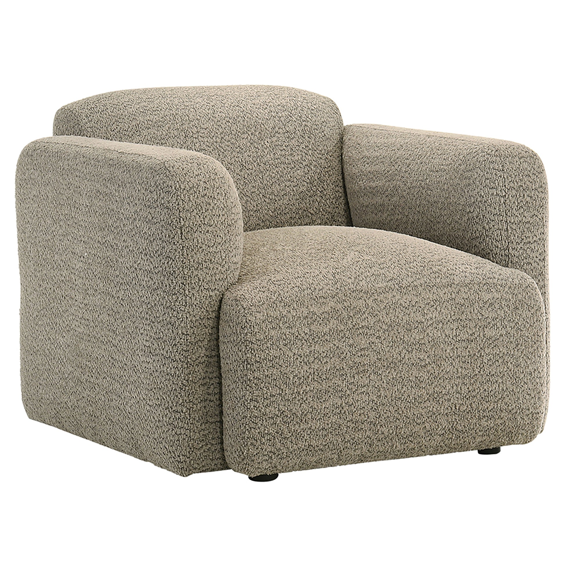 Dorset Fabric Upholstered Round Track Arm Accent Chair Brown - Discount Furniture Connection