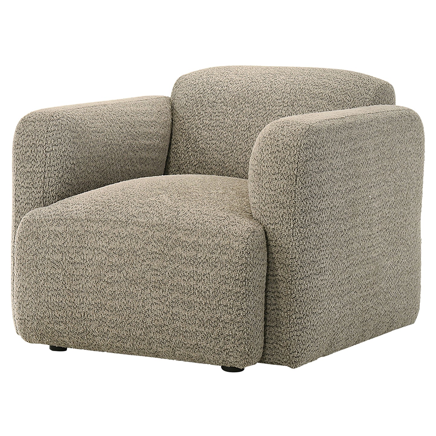 Dorset Fabric Upholstered Round Track Arm Accent Chair Brown - Discount Furniture Connection