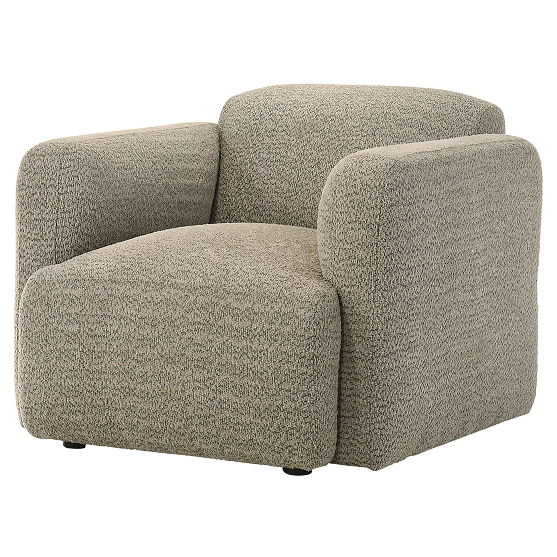 Dorset Fabric Upholstered Round Track Arm Accent Chair Brown - Discount Furniture Connection