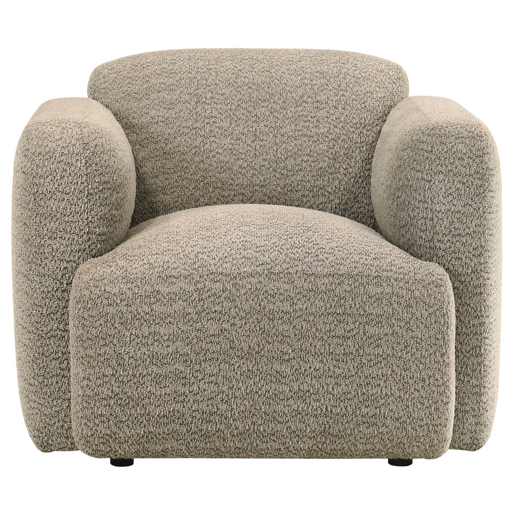 Dorset Fabric Upholstered Round Track Arm Accent Chair Brown - Discount Furniture Connection