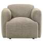 Dorset Fabric Upholstered Round Track Arm Accent Chair Brown - Discount Furniture Connection
