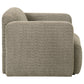 Dorset Fabric Upholstered Round Track Arm Accent Chair Brown - Discount Furniture Connection
