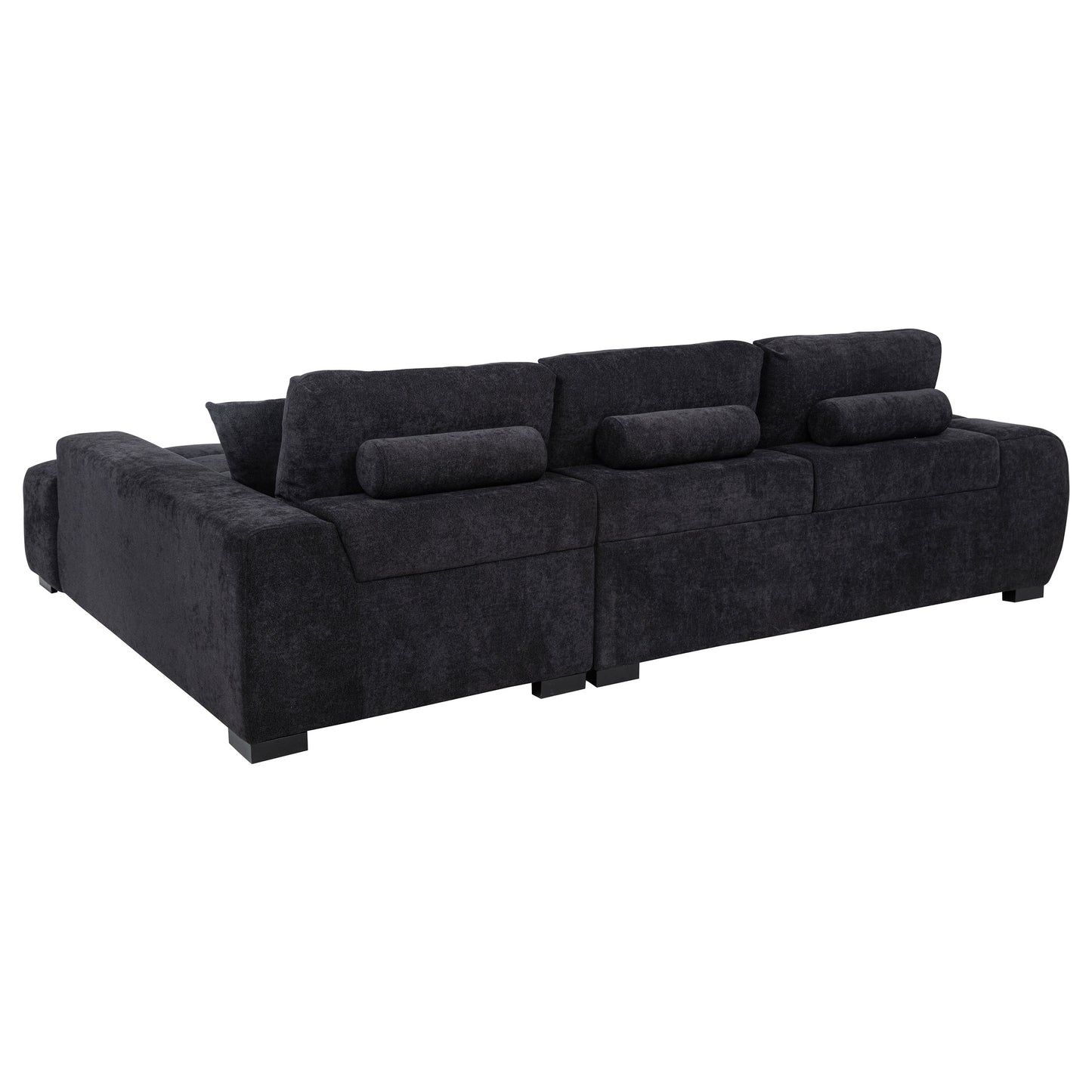 Octavia Upholstered Sectional Chaise Sofa Black - Discount Furniture Connection