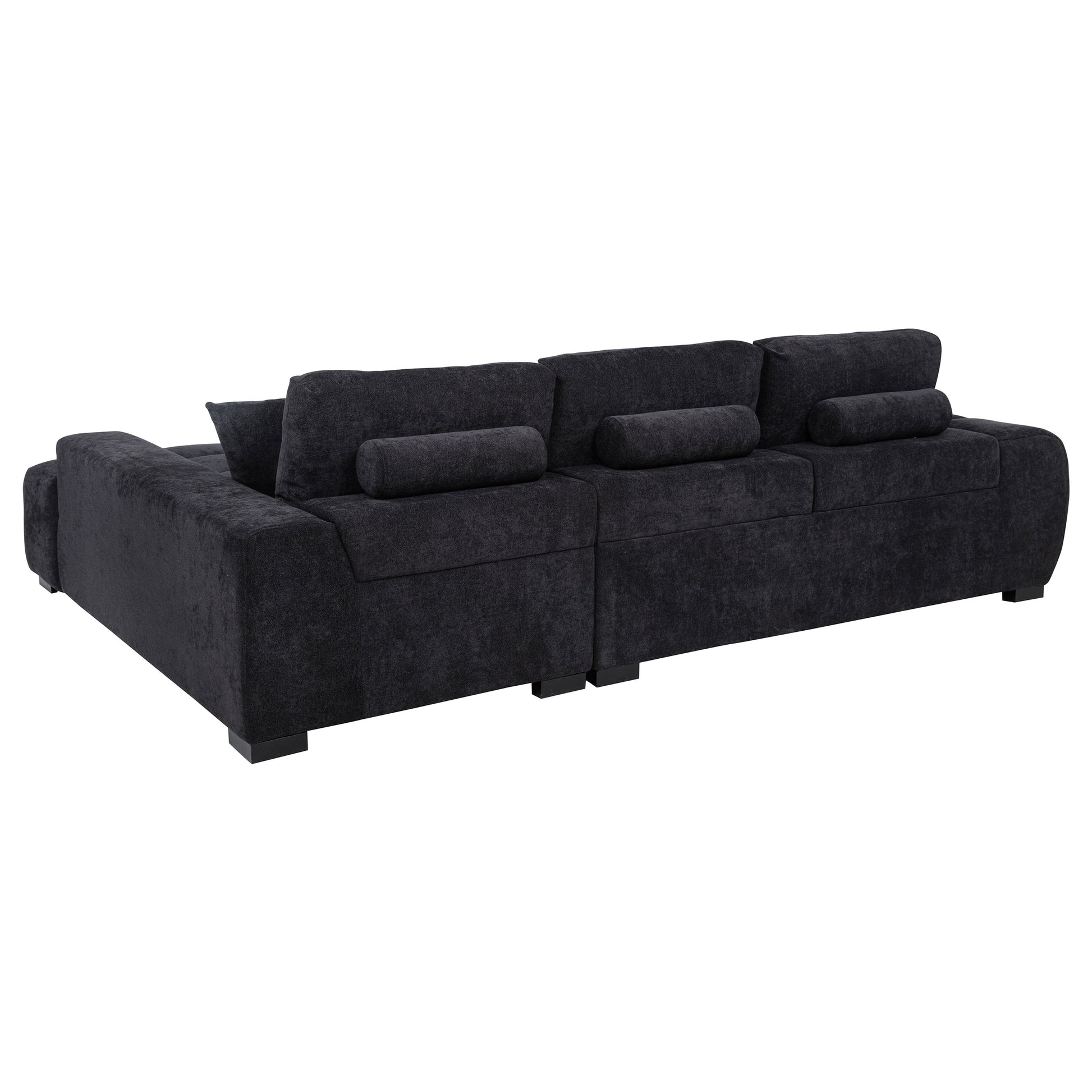 Octavia Upholstered Sectional Chaise Sofa Black - Discount Furniture Connection