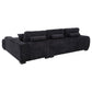 Octavia Upholstered Sectional Chaise Sofa Black - Discount Furniture Connection