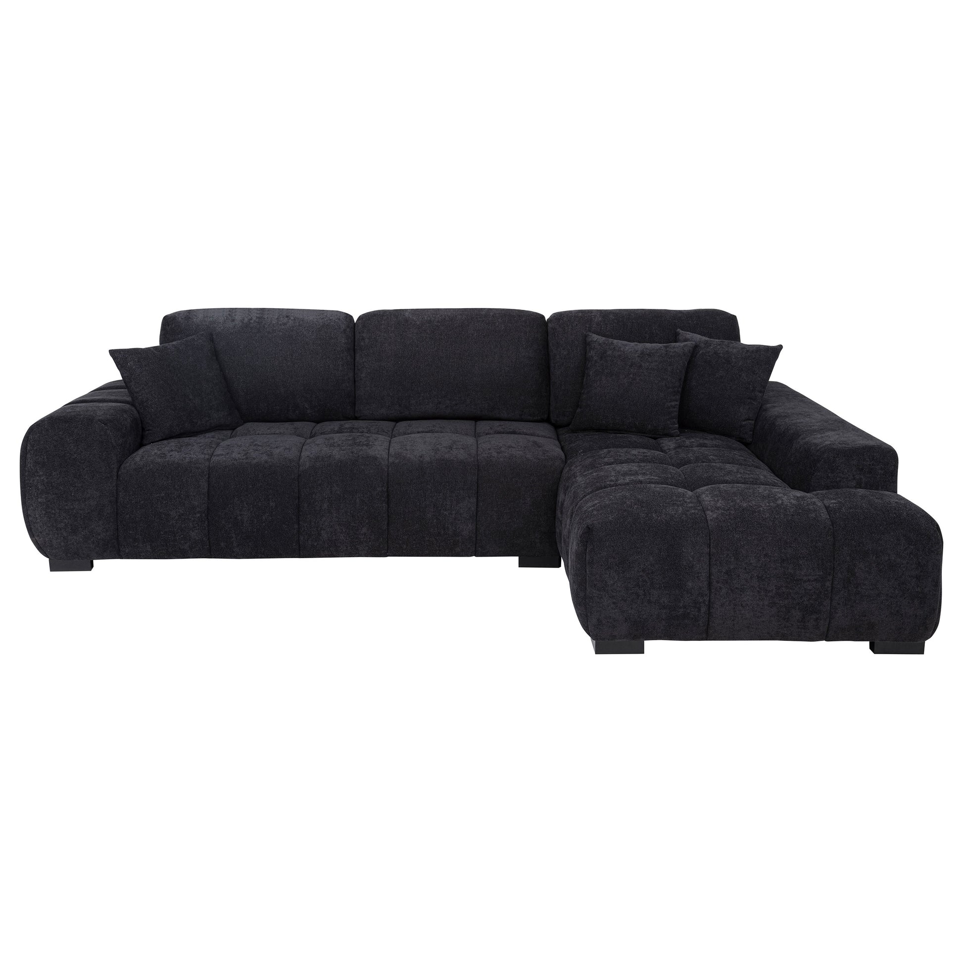 Octavia Upholstered Sectional Chaise Sofa Black - Discount Furniture Connection