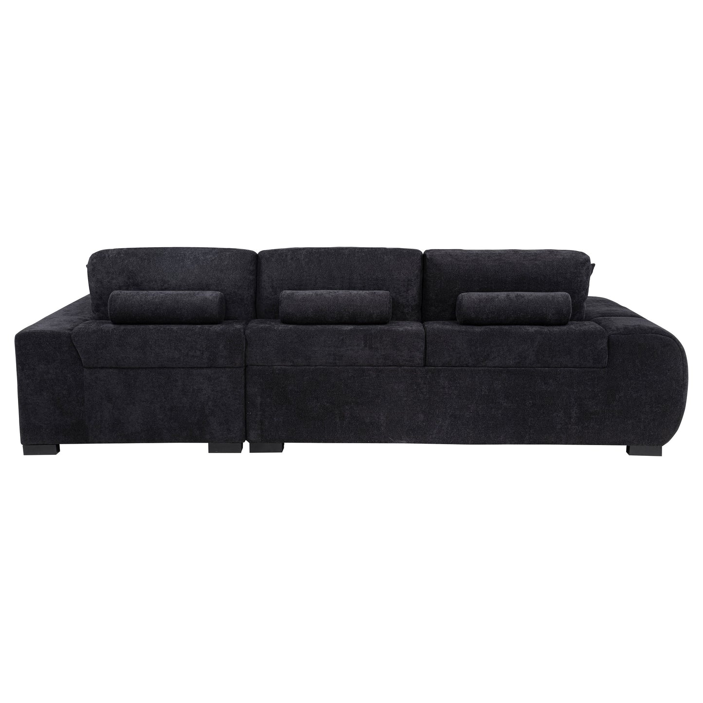 Octavia Upholstered Sectional Chaise Sofa Black - Discount Furniture Connection