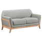 Vaughn 2-piece Fabric Upholstered Flared Arm Sofa Set Grey