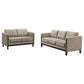 Islington 2-piece Upholstered Panel Arm Sofa Set Taupe - Discount Furniture Connection