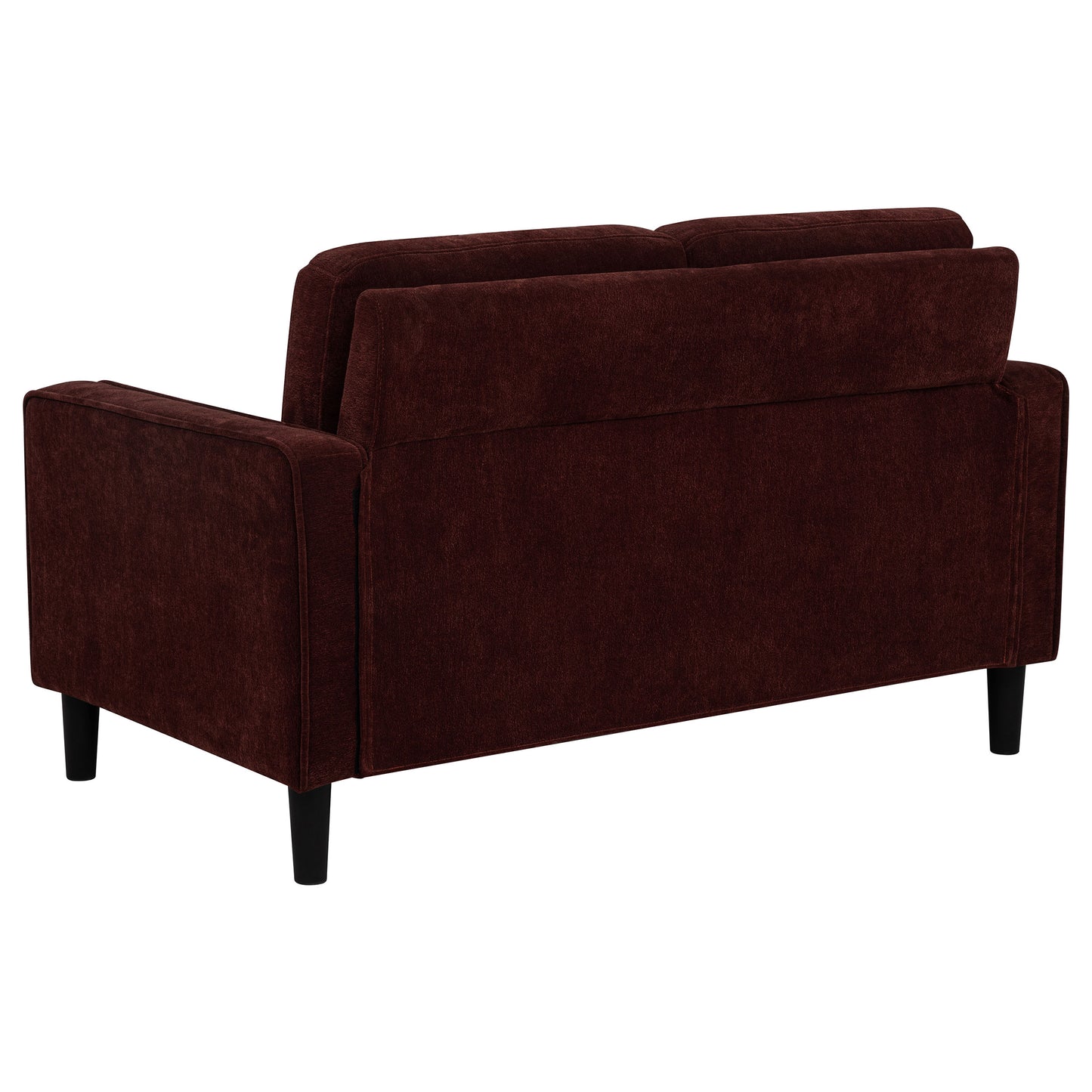 Ruth Fabric Upholstered Track Arm Loveseat Rust Red - Discount Furniture Connection